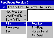 Print options from menu line